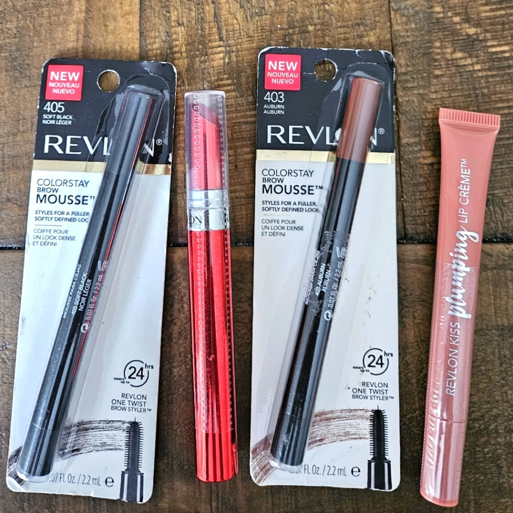 *Revlon Bundle Set - Brow Cream, Plumping Lip Creme, Lipstick